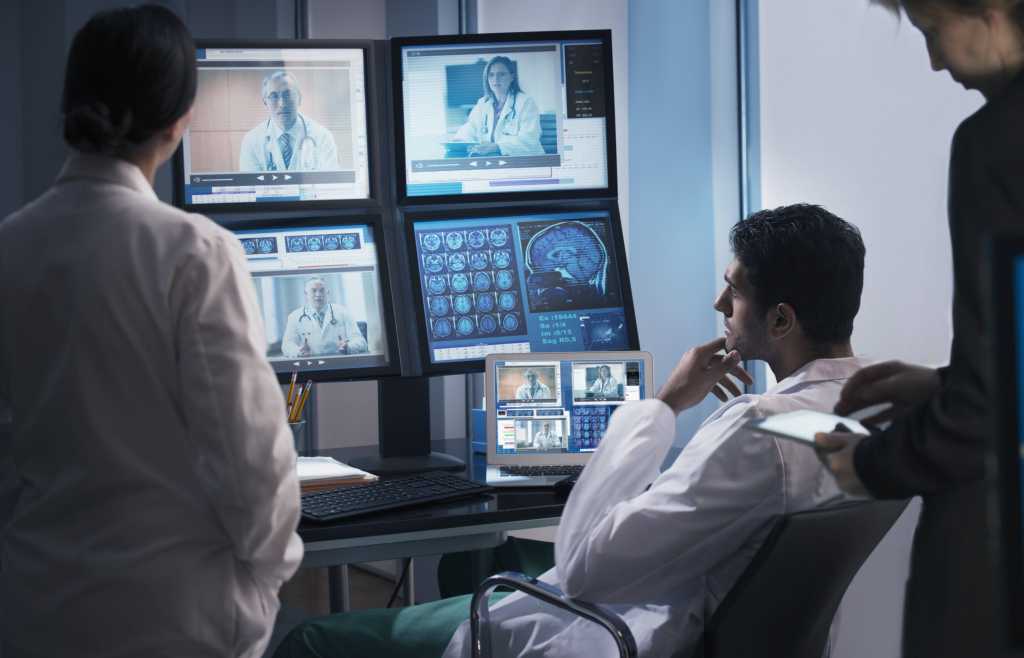 Doctor in meeting